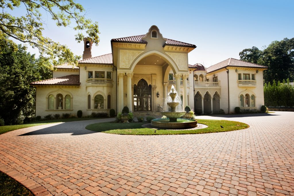 Mansion House with Circular Brick Driveway domestic couple home agency